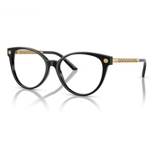 Versace Black Gold Cat Eye Eyeglasses With Prescription VE3353 size 52mm